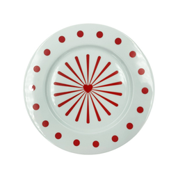 Prato Sobremesa de Porcelana Tile Vermelho - Casa Toco - 1