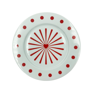 Prato Sobremesa de Porcelana Tile Vermelho - Casa Toco