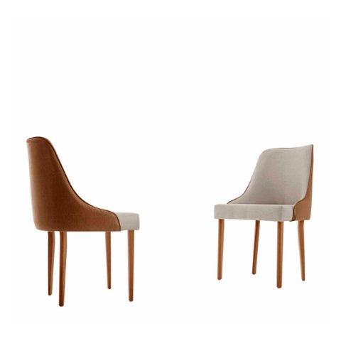 Conjunto com 2 Cadeiras Esmeralda em Madeira Maciça para Sala de Jantar Moderna Mobília