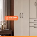 Ver imagem 4 de Guarda Roupas Solteiro Maya 7 Portas 2 Gavetas MDP Madeirado Areia Aramóveis
