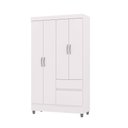 Ver imagem 7 de Guarda Roupa Solteiro Abruzzo 4 Portas de Bater 2 Gavetas com Cabideiro Branco G98 - Gran Belo