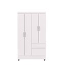 Ver imagem 2 de Guarda Roupa Solteiro Abruzzo 4 Portas de Bater 2 Gavetas com Cabideiro Branco G98 - Gran Belo