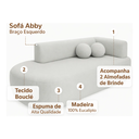 Ver imagem 5 de Sofá Orgânico Versátil Abby 180 Cm - Zahav Estofados:cinza/liso