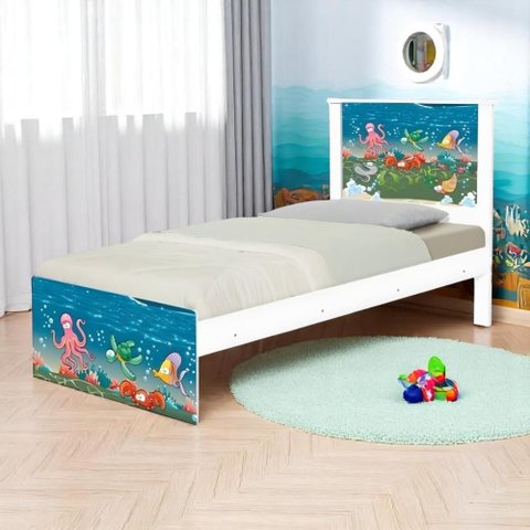 Bi Cama Juvenil Zap Fundo do Mar com Colchões
