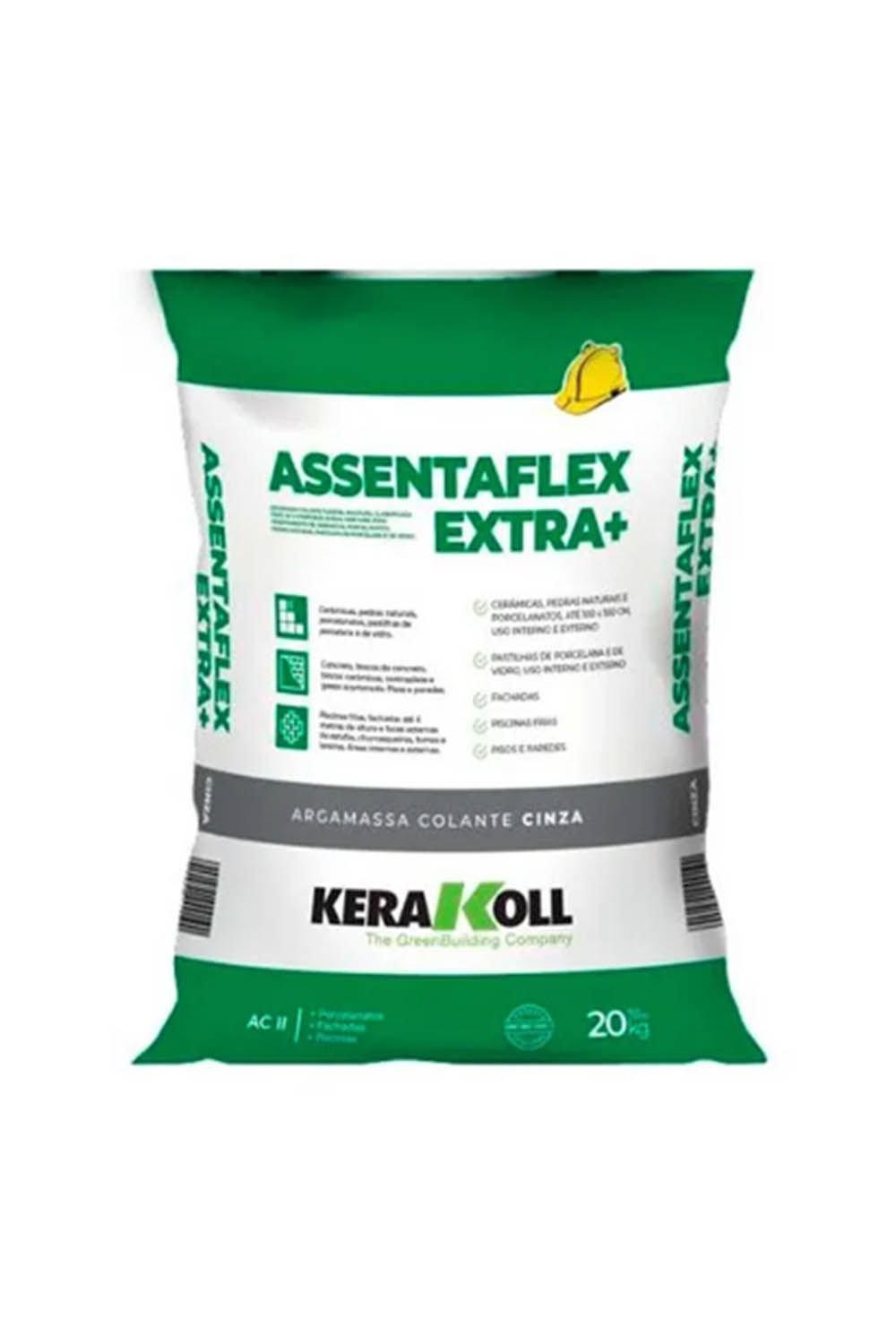 Argamassa Assentaflex Extra+ Acii Porcelanato Externo Cinza 20kg Kerakoll - 1