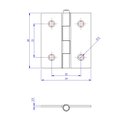 Ver imagem 2 de Kit 2 Dobradiça Preta Porta / Janela Pino Solto Real 1,5"