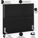 Ver imagem 4 de Cabeceira Cama Box Queen com Tachas 160 Cm Vicenza L02 Couríssimo Preto - Lyam Decor