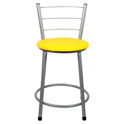 Banqueta Baixa para Cozinha Epoxi Cinza:amarelo - 2