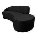 Ver imagem 2 de Sofá Decorativo 3 Lugares 210cm Abby Encosto Esquerdo Curvo Veludo Preto G15 - Gran Belo