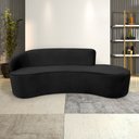 Ver imagem 1 de Sofá Decorativo 3 Lugares 210cm Abby Encosto Esquerdo Curvo Veludo Preto G15 - Gran Belo