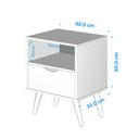 Ver imagem 4 de Mesa de Cabeceira Fox Luxo Pés Palito Retro - Branco