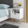 Mesa de Cabeceira Fox Luxo Pés Palito Retro - Branco - 1