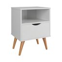 Ver imagem 5 de Mesa de Cabeceira Fox Luxo Pés Palito Retro - Branco