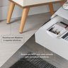 Mesa de Cabeceira Fox Luxo Pés Palito Retro - Branco - 3