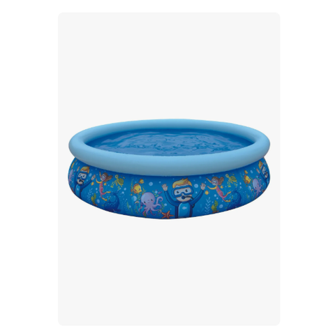 Piscina 855l Redonda 3d Sea World Pool Cor Azul
