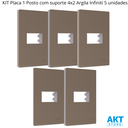Ver imagem 2 de Kit 5 Placa 4x2 1 Posto C/ Suporte Argila Infiniti Margirius Cor:argila
