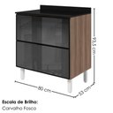 Ver imagem 3 de Balcao com Tampo 2 Gavetoes Vidro MDF 80 cm Kali 1641227 Carvalho Toq Nicioli