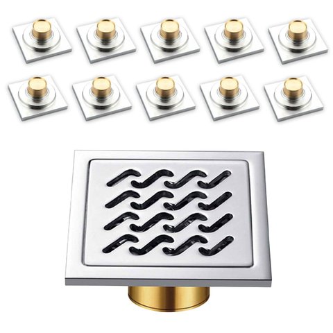 Ralo 10x10 Aço Inox Banheiro Kit 10 Uni Lavabo Anti Odor Anti Inseto Higienico Seguro Cozinha Quinta