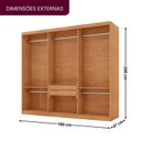 Ver imagem 3 de Guarda-Roupa Casal 100% MDF 3 Portas de Correr 2 Gavetas e Espelho Chile Off White/Marromle