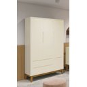 Ver imagem 2 de Guarda-Roupa Retrô 3 Portas Classic New Fosco com Madeira - Reller