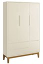 Ver imagem 1 de Guarda-Roupa Retrô 3 Portas Classic New Fosco com Madeira - Reller