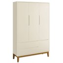 Ver imagem 1 de Guarda-Roupa Retrô 3 Portas Classic New Fosco com Madeira - Reller