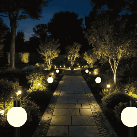 Poste Balizador de Jardim Orbital Preto 40cm Led 12w 3000k Bivolt