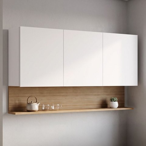 Armário Aéreo 120cm 3 Portas Lina K02 Supremo/Freijó - Mpozenato