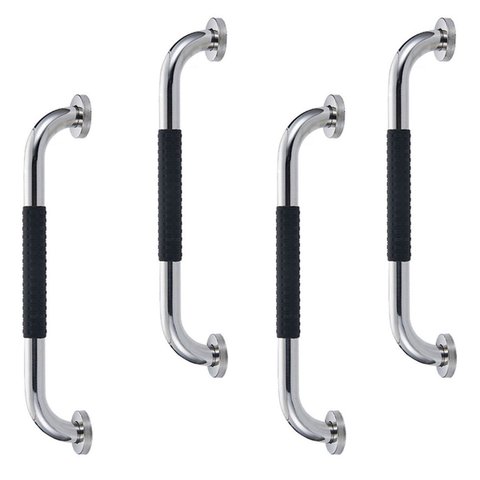 Barra de Apoio 40cm Inox Suporte Antiderrapante Kit 4 Unidades Banheiro Box Criança Idoso Cadeirante