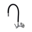 Ver imagem 1 de Torneira Pia Cozinha Tanque Mesa Parede Duas Saídas Mangueira Tubo Flexível Preto Metal Luxo