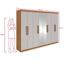 Ver imagem 3 de Guarda Roupa Casal Grande 8 Portas com Espelho Dubai Amêndoa/Off White