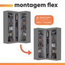 Ver mais imagens de Guarda Roupa de Canto Modulado Madrid 5 Portas MDP Cinza Maxel Móveis
