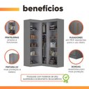 Ver imagem 3 de Guarda Roupa de Canto Modulado Madrid 5 Portas MDP Cinza Maxel Móveis