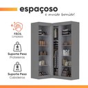 Ver imagem 5 de Guarda Roupa de Canto Modulado Madrid 5 Portas MDP Cinza Maxel Móveis