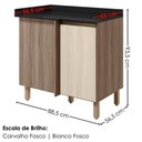 Ver mais imagens de Balcão de Canto com Tampo Kali Premium 1 Porta 1 Prateleira MDF 88.5cm Carvalho Toq Bianco Nicioli