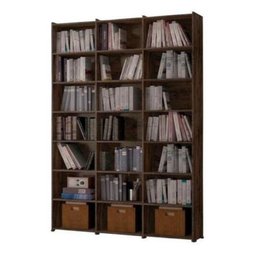 Estante Livreiro Multiuso Escritório 18 Nichos Montenegro - Castanho - 1