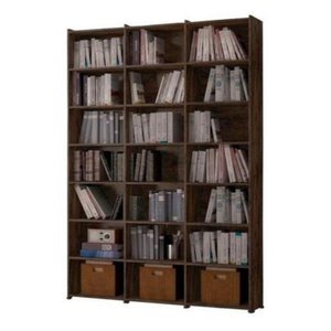 Estante Livreiro Multiuso Escritório 18 Nichos Montenegro - Castanho