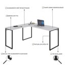 Ver imagem 4 de Mesa Em L Diretor 150X150X75Cm Branco Chess / Est.Preta