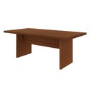 Ver imagem 2 de Escritório com Mesa para Computador Simples com Armário Pareteleira 2 Portas Amendoa - Fdecor