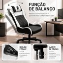 Ver imagem 5 de Cadeira Gamer Speed Ergonômica Reclinável Giratória Escritório Home Office Preto e Branco