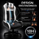 Ver imagem 4 de Cadeira Gamer Speed Ergonômica Reclinável Giratória Escritório Home Office Preto e Branco