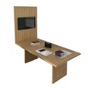 Ver imagem 2 de Mesa Reunião 220cm X 100cm e Painel para Tv até 37 Polegadas Cor:amêndoa
