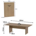 Ver imagem 3 de Mesa Reunião 220cm X 100cm e Painel para Tv até 37 Polegadas Cor:amêndoa
