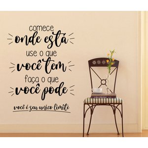 Adesivo Decorativo de Parede Frase Comece Onde Esta
