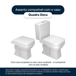 Assento Sanitário Soft Close Quadra Preto Fosco para Vaso Deca - 4