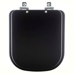 Assento Sanitário Soft Close Quadra Preto Fosco para Vaso Deca - 1