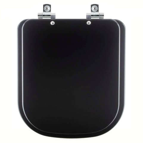 Assento Sanitário Soft Close Quadra Preto Fosco para Vaso Deca