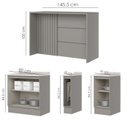 Ver imagem 3 de Bancada e Balcao Gourmet 146 Cm Ce818 Americana Cinza Calcare Henn