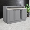 Ver imagem 2 de Bancada e Balcao Gourmet 146 Cm Ce818 Americana Cinza Calcare Henn