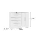 Ver imagem 2 de Cômoda de Quarto Istambul C/ 2 Portas e 5 Gavetas Cinamomo/off White - Tcil Móveis